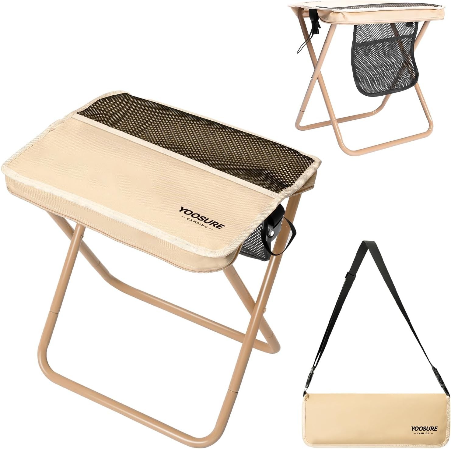 16" Extra Tall XL Portable Chair Adults Collapsible Purse Chair Heavy Duty Camp