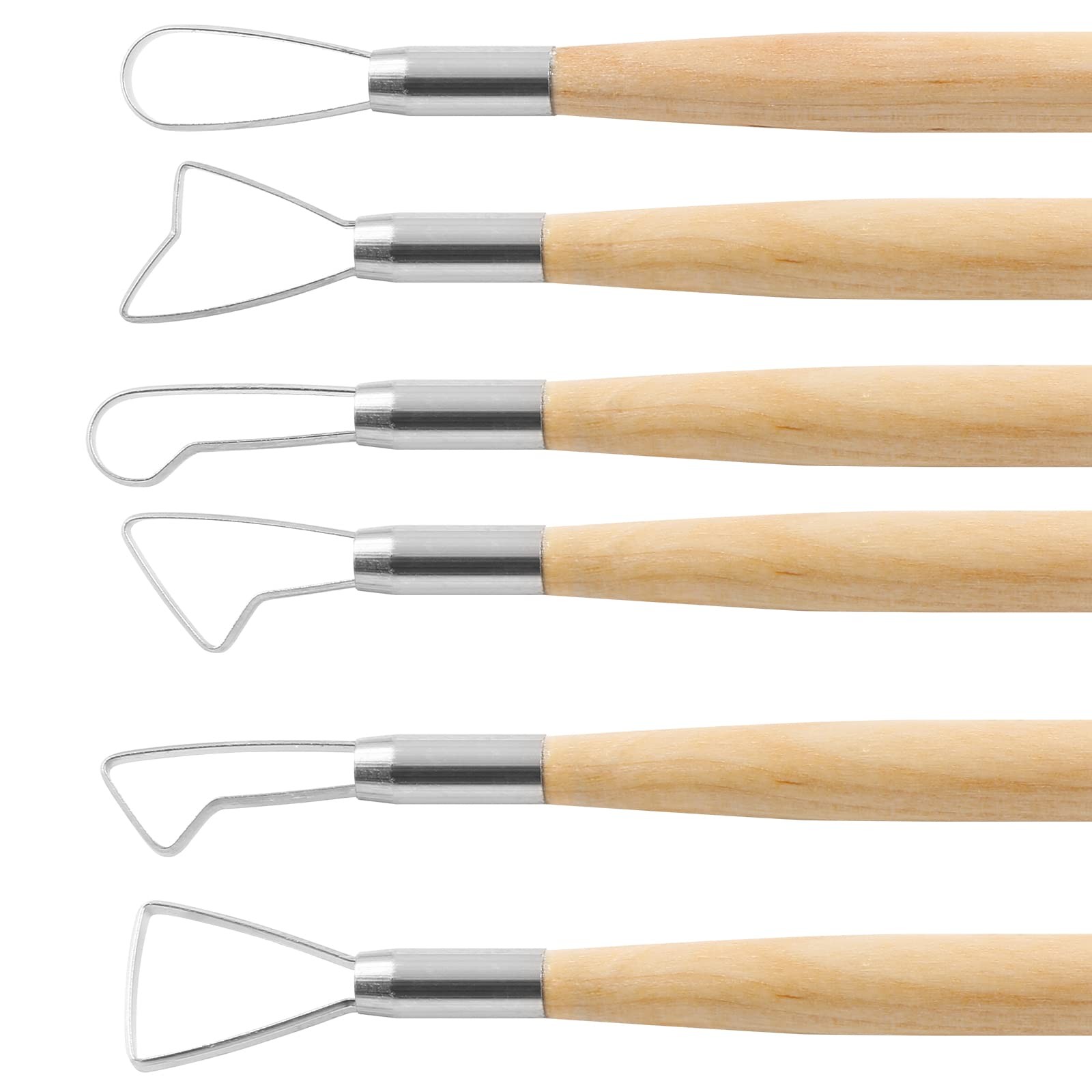 6 Pack Double-Ended Clap Sculpting Tools Clay Pottery Tools for Embossing