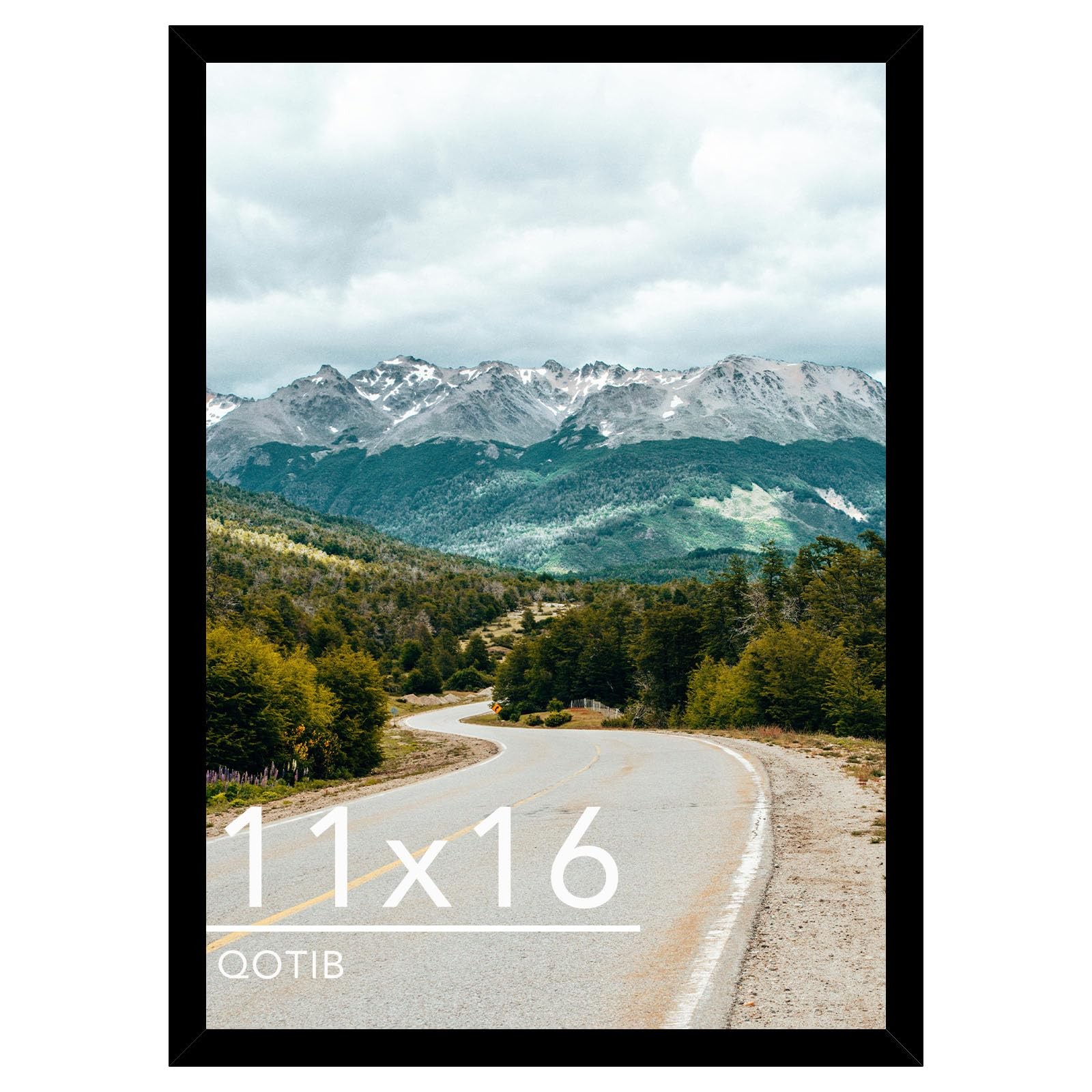 QOTIB 11x16 Picture Frame Black for Wall Hanging, Wood 11 x 16 Frame Photo Fr...