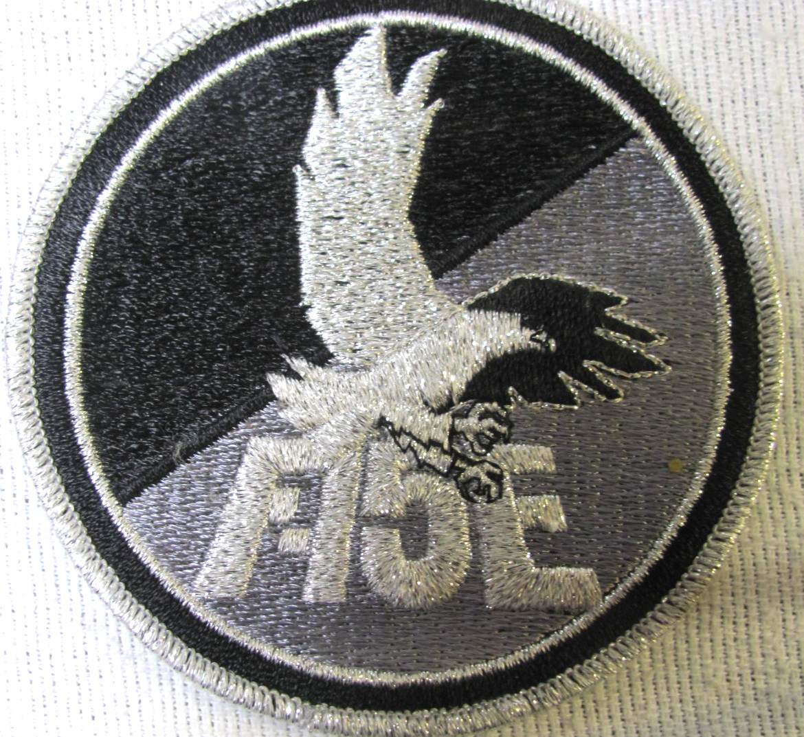 F 15 E Air Force Silver/Black Fighter Patch 4" Unused  Free Ship