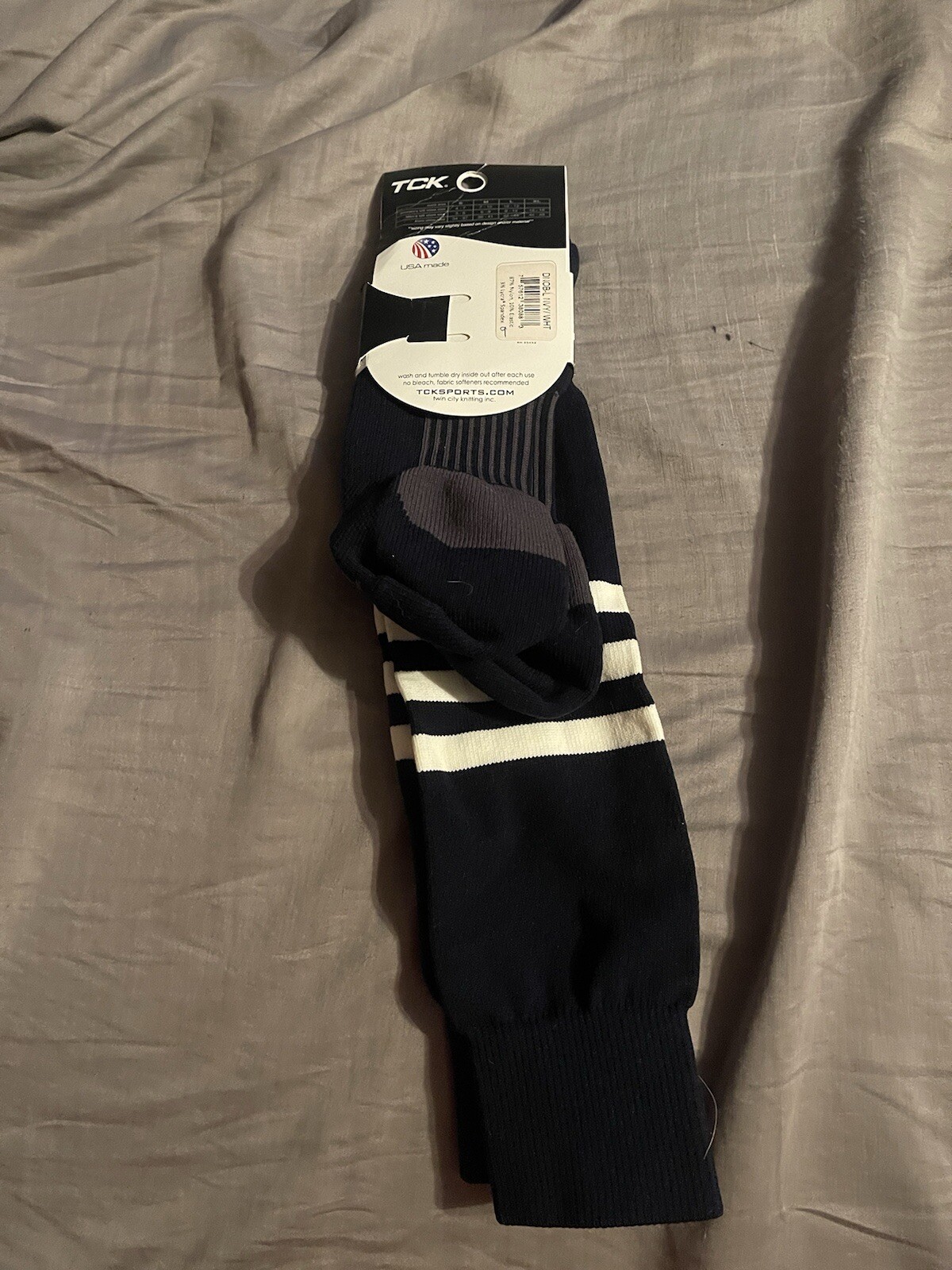 New TCK Baseball Socks Navy And White