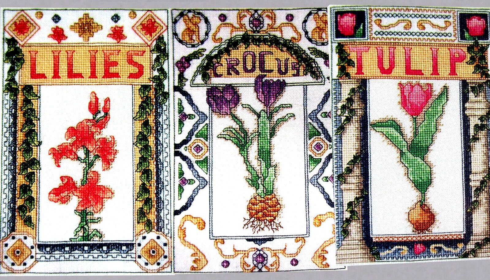 Gardens of Spring Celebrations of Lilies Crocus Tulip CROSS STITCH PATTERNS