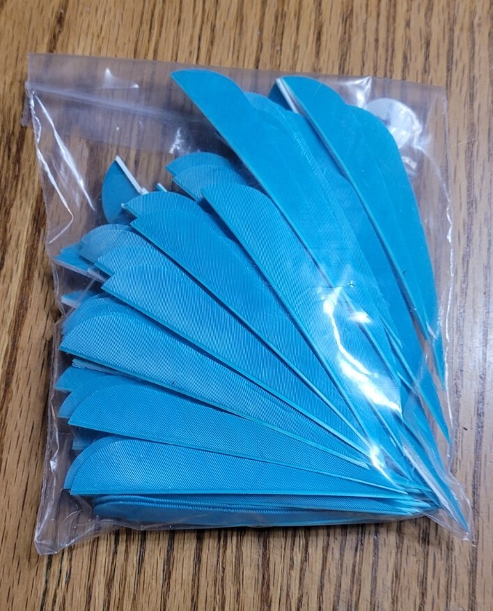 5 inch Feathers Right Wing Parabolic Cut 100 pack Turquoise
