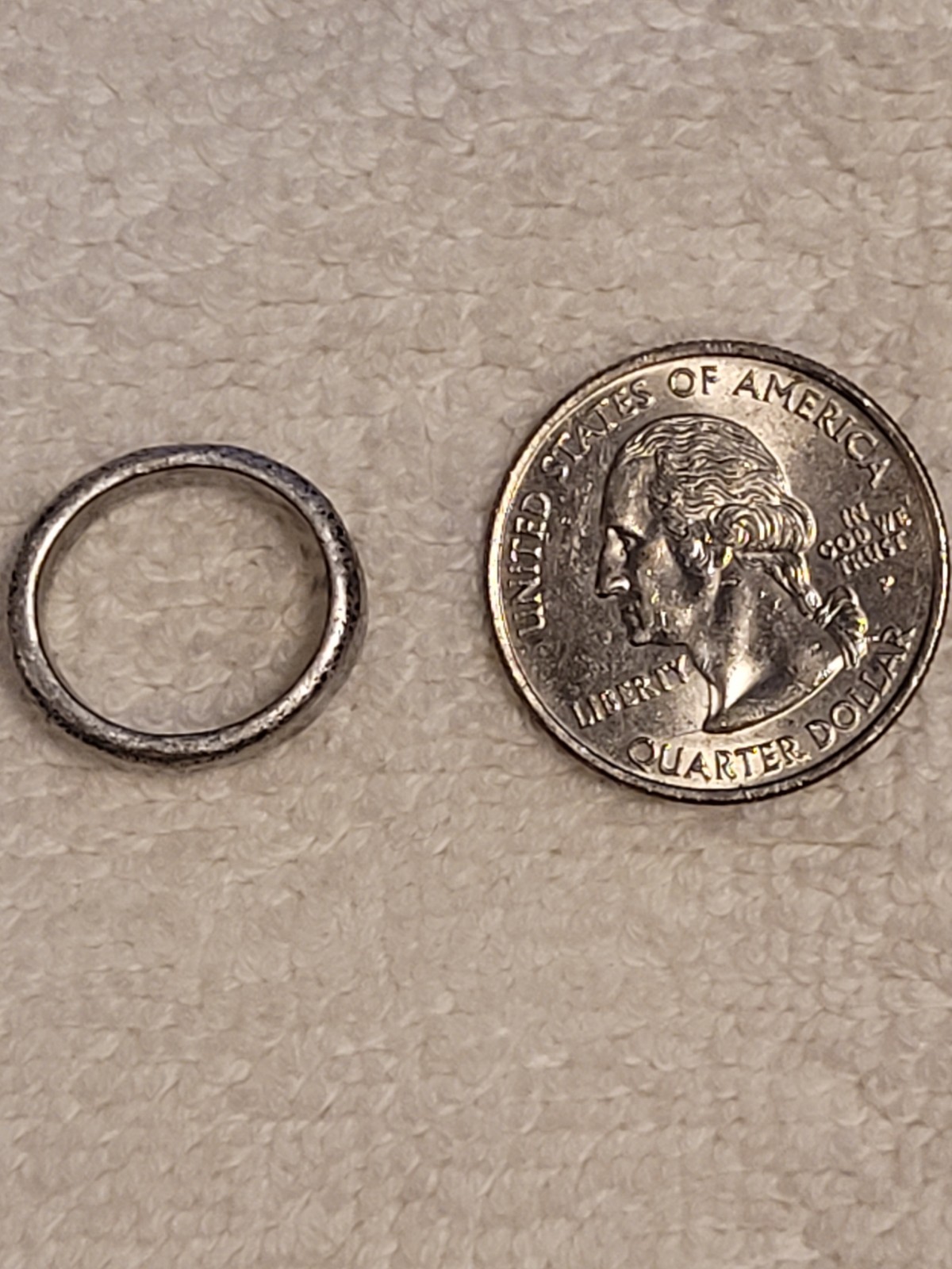 Vintage Silver Oval Pinky Toe Ring 3/4x 11/16