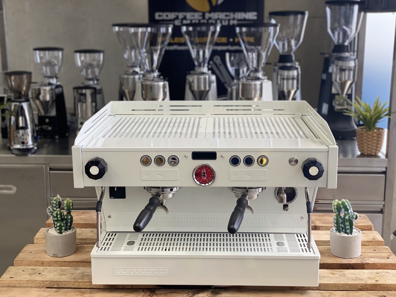 La Marzocco Linea PB 2 Group Commercial Coffee Machine - Mother of Pearl White
