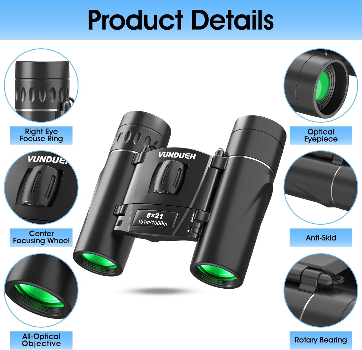 Mini Compact Binoculars, Waterproof High Powered Easy Focus, Ideal Outdoors