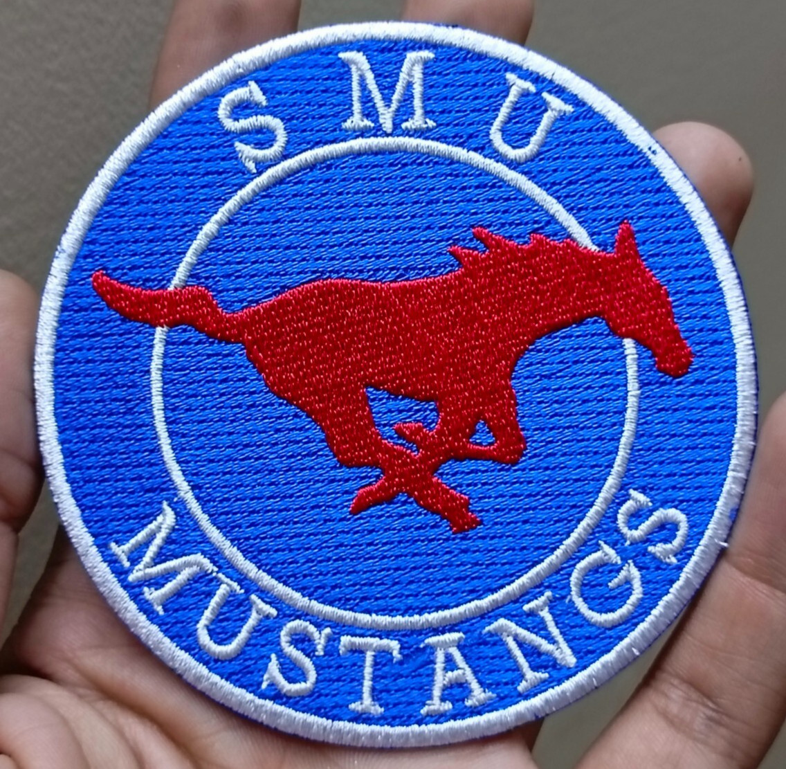 SMU Mustang NCAA Team Logo Iron On Patch - Sew Patch - Embroidered Patch