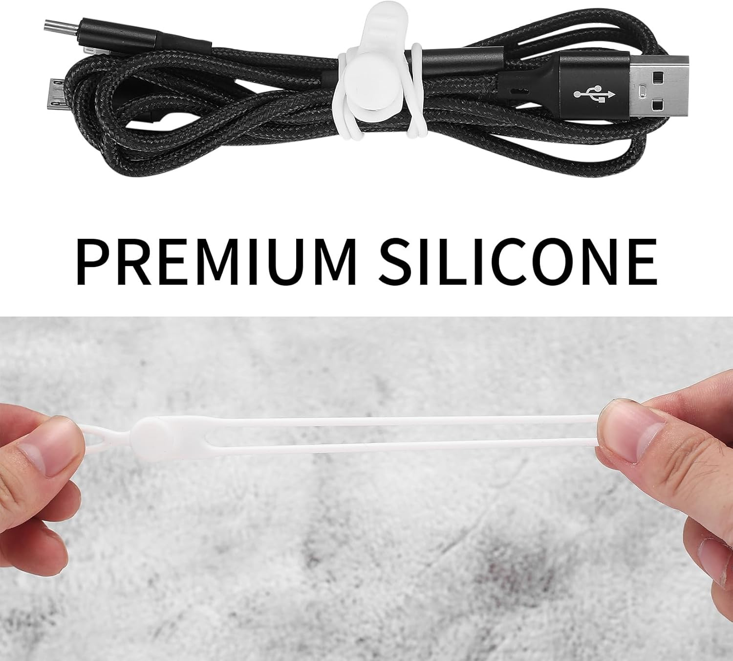 25 Pcs Silicone Cable Ties, Reusable Cable Straps Wire Organizer, Cable Manageme