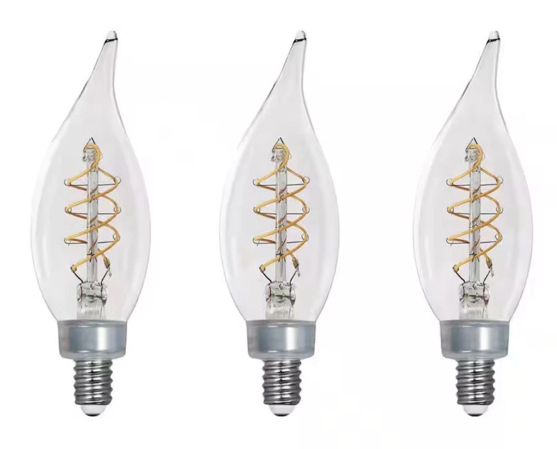 EcoSmart 40W LED Candelabra Light Bulb E12 Fine Bendy Edison Soft White 3 Pack