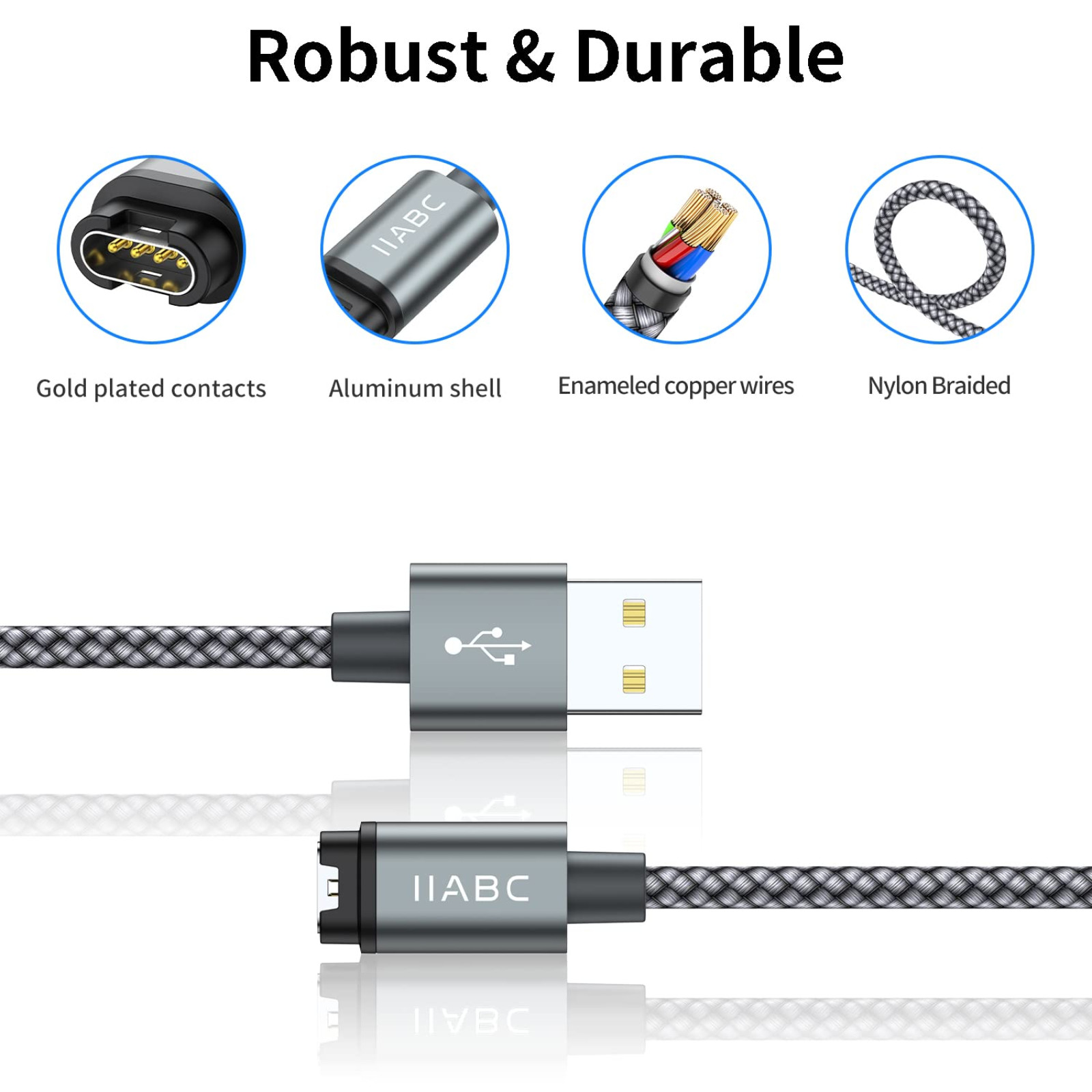 Compatible for Garmin Watch Charger Cable (2 Pack)