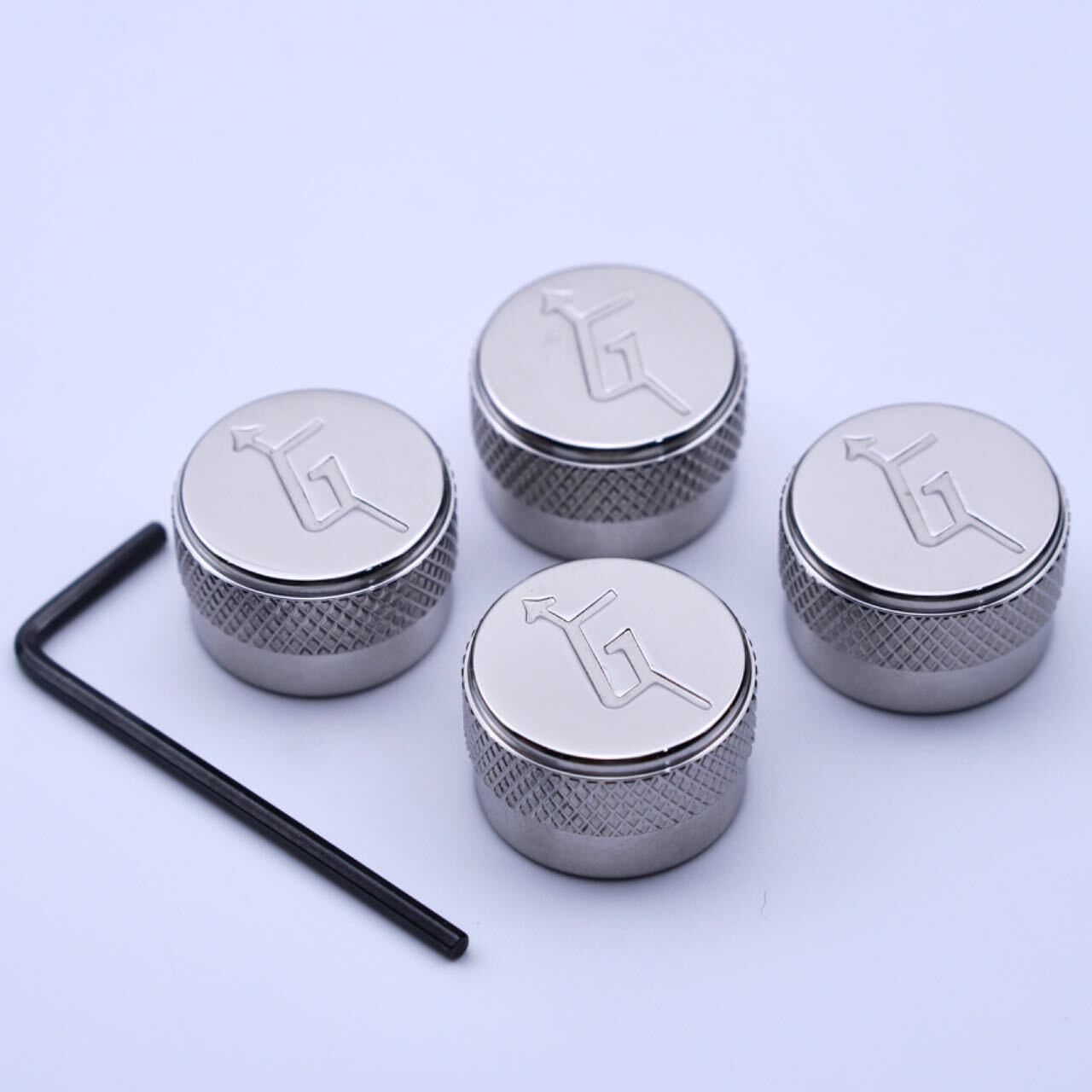 4×Stainless Steel Guitar Knob Arrow-G Speed Control Knob Fit Gret-ch Guitar Bass