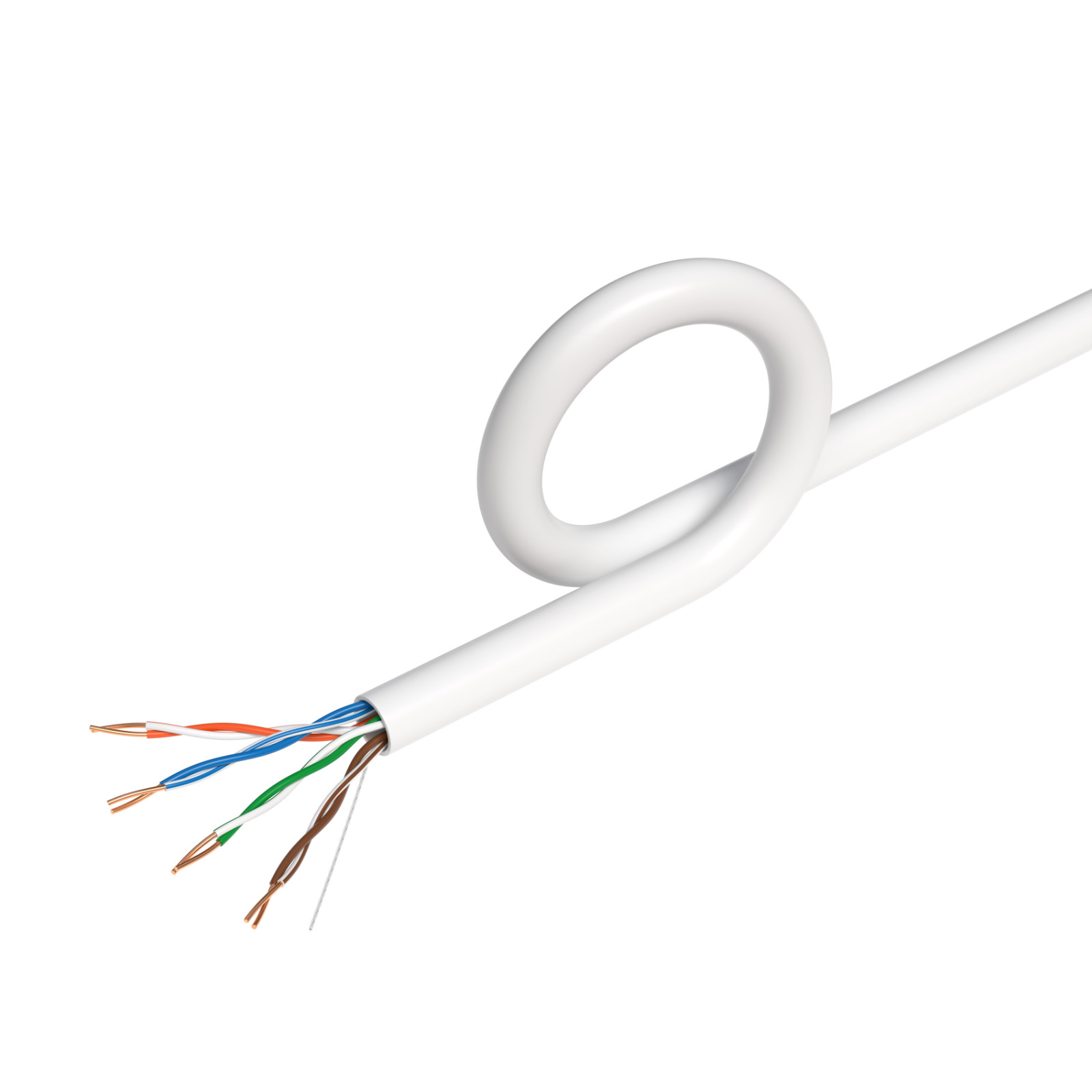 1000ft CAT5e UTP Solid Ethernet Network LAN Cable 24AWG Pull Box Bulk Wire White