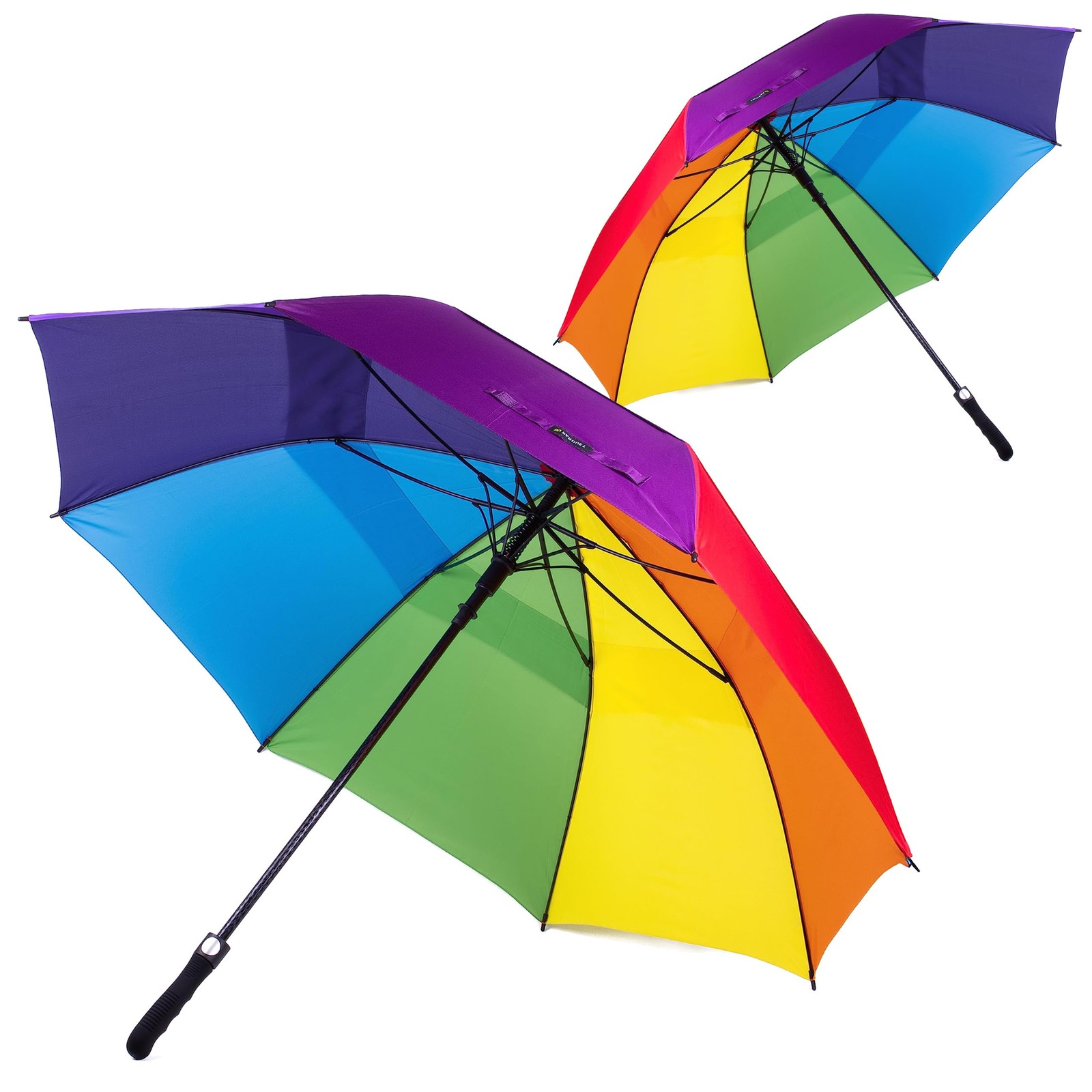 New Parquet Rainbow Umbrella Extra-Strong Golf - Windproof Vented Automatic Open