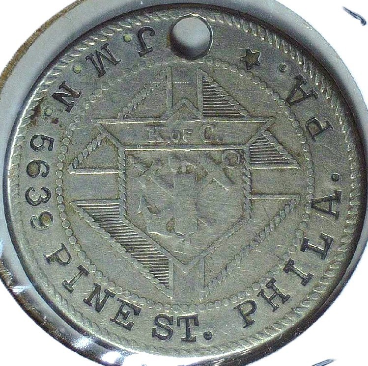 J. M. N. - 5639 PINE ST - PHILADELPHIA, PA - KNIGHTS OF COLUMBUS MEDAL - EC 7961
