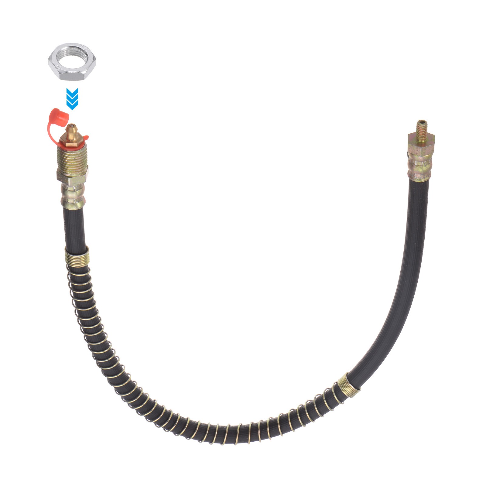 M6x1 Thread 19.69" Flexible Extension Grease Hose with Fixing Screw Nut