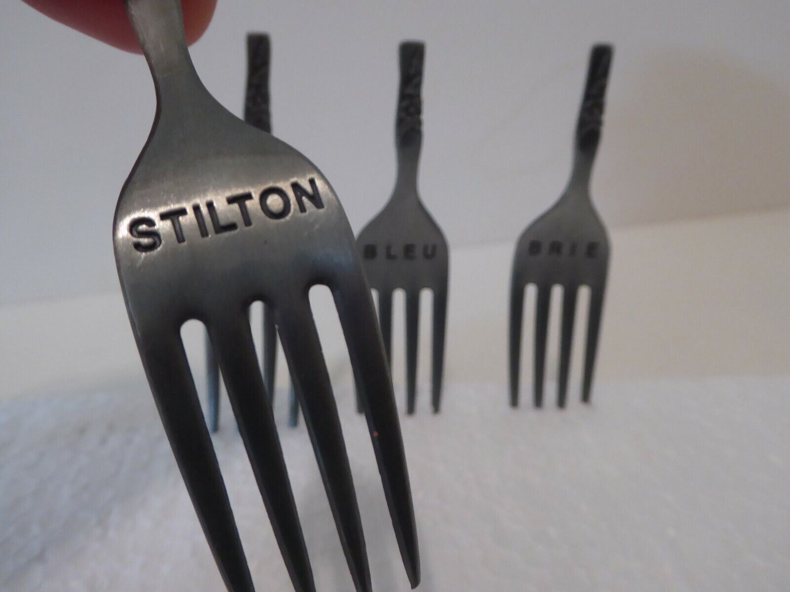 Thirstystone (2) H Monogram Dip/Cheese Spreaders (4) Fork Cheese Marker (S2