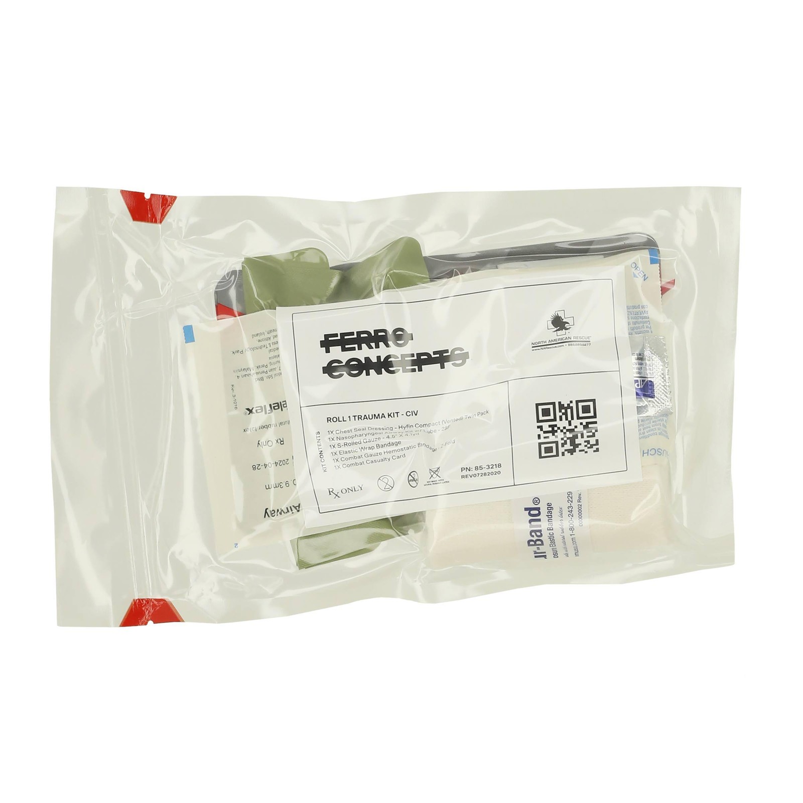 NEW Ferro Concepts Roll 1 Trauma Kit IFAK - CIVILIAN FC-MD-TKCIV1-NS-NC