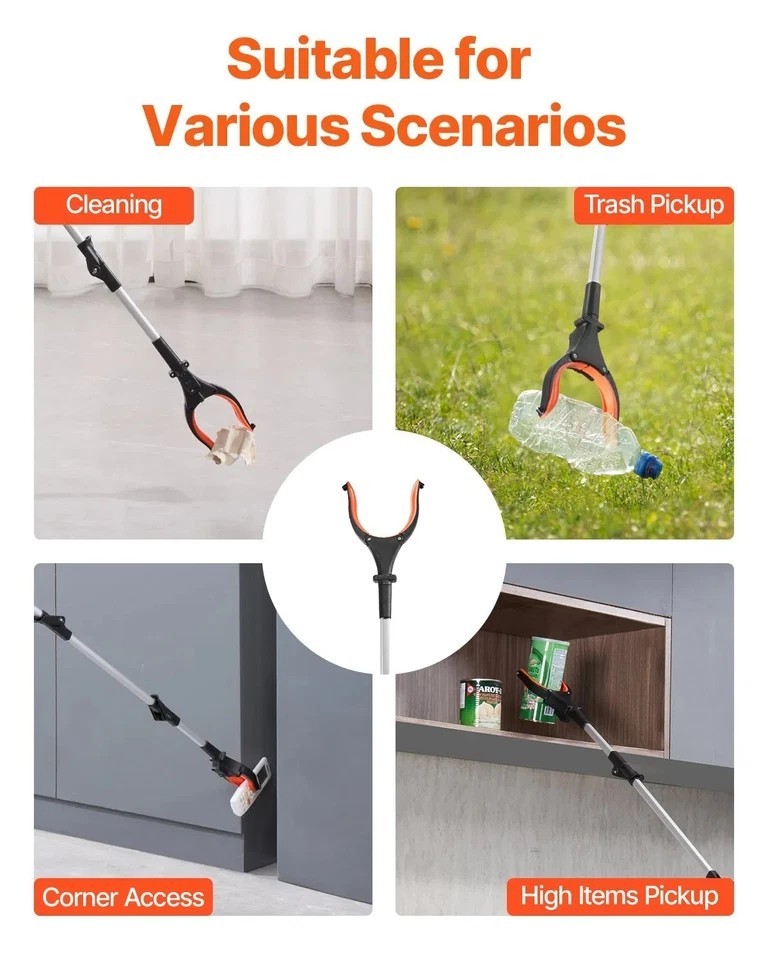 Grabber Reacher Tool, 43" Foldable Reacher Grabber Pickup Tool with 360° Rotatin