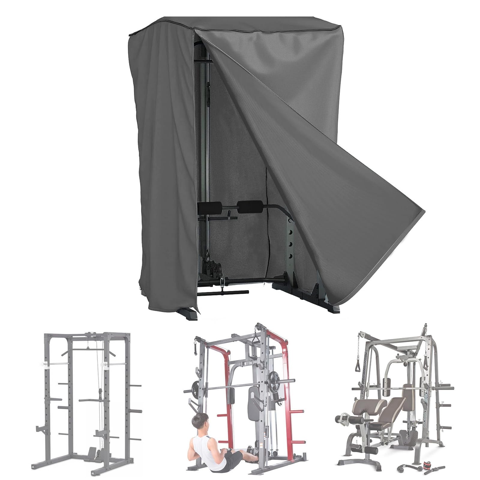 Strength Training Cover, Waterproof & Dustproof Gym Rack Cover with Zipper,Fi...