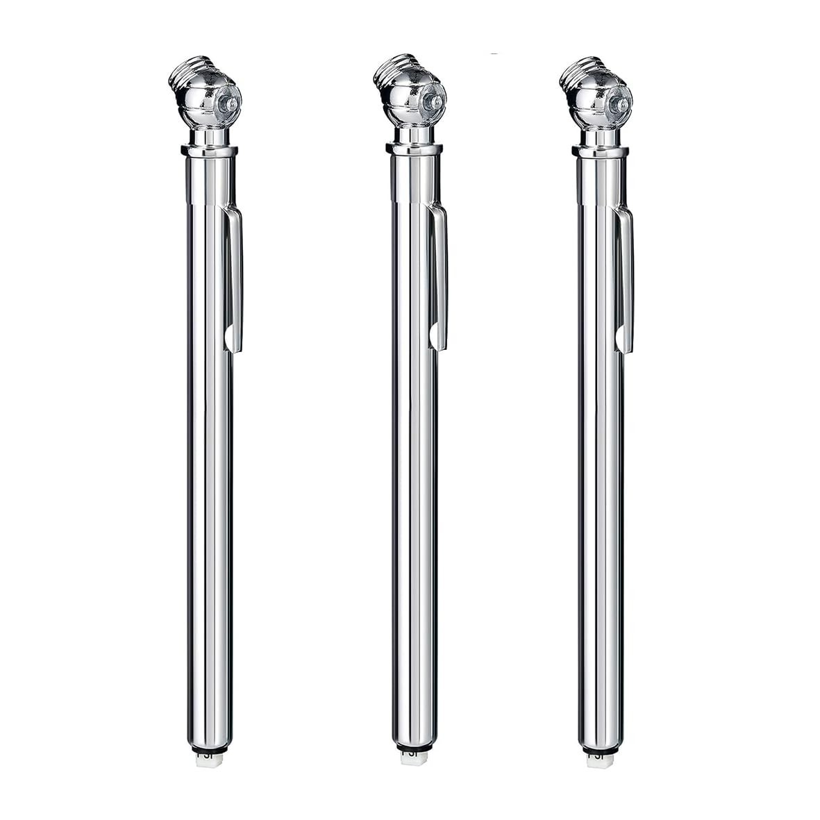 Pencil Tire Pressure Gauge (10-75PSI) Stainless Steel Body and Metal Made 3