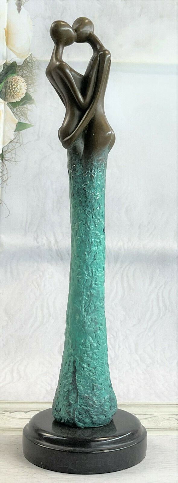 Art Deco First Kiss Bronze Sculpture Figure Vitaleh Art Deco Marble Nude Artwork