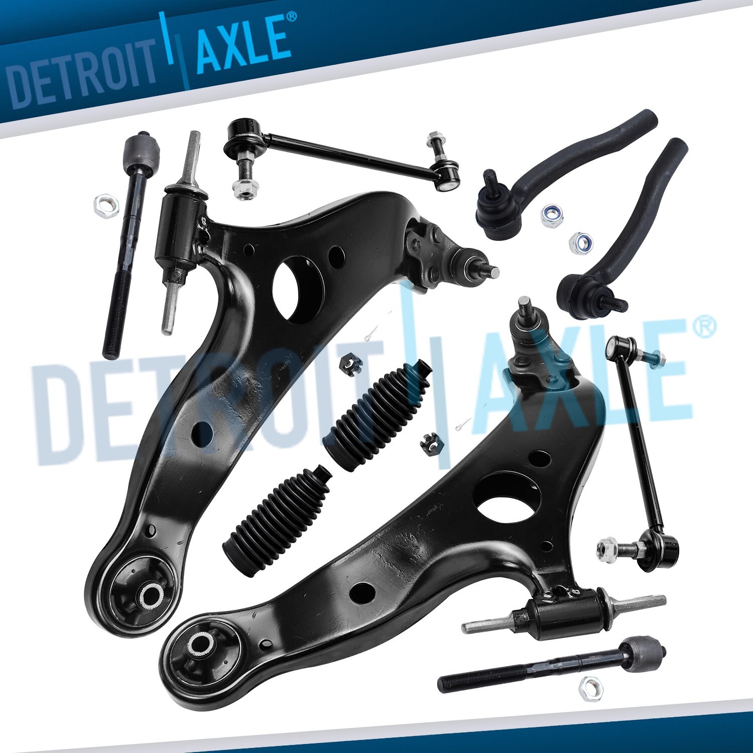 10pc Front Lower Control Arms Tie Rod Suspension Kit for 2004-2010 Toyota Sienna