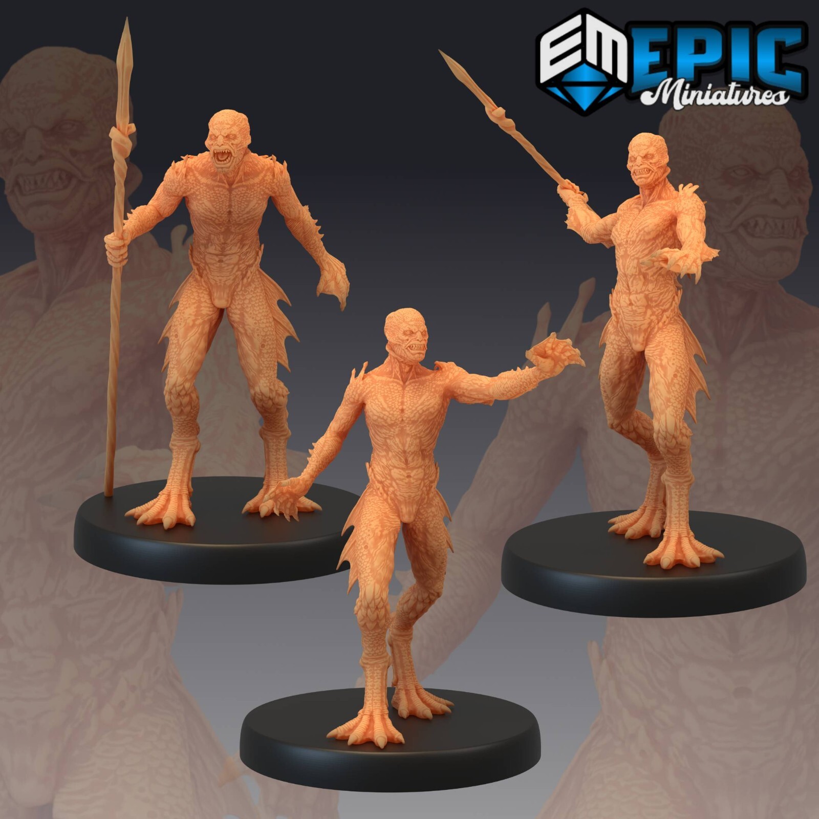 Deep One Male Dungeons and Dragons Miniature D&D Epic Miniatures Fantasy 28mm
