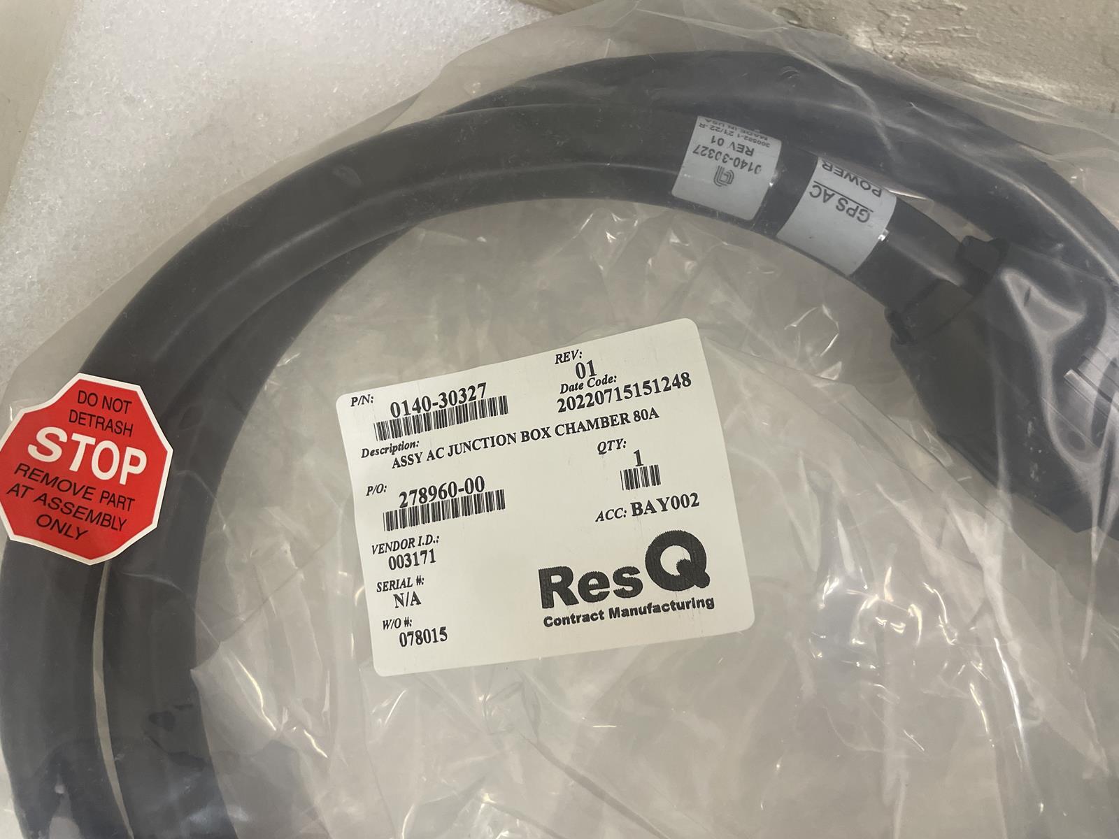 RESQ 0140-30327 AC JUNCTION BOX CHAMBER 80A CABLE ASSEMBLY