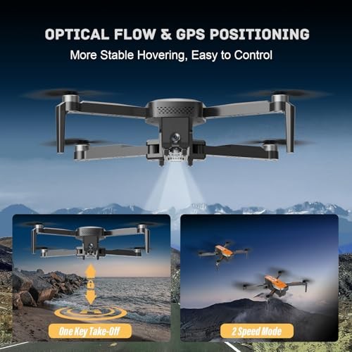 Drones with Camera for Adults 4K - GPS Drone with Auto Return, Brushless Orange