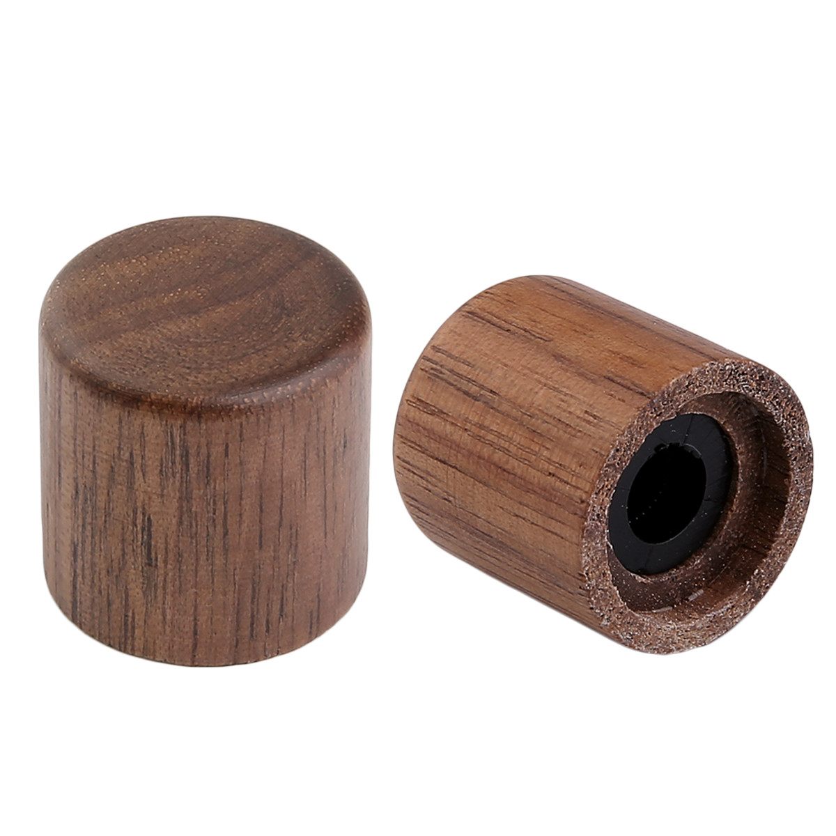 2pcs Walnut Wood Tele Style Dome Knobs Guitar Wood Barrel Knobs for Metric Pots