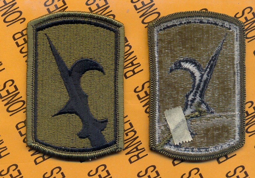 US ARMY 67th Infantry Brigade OD Green & Black uniform shoulder patch m/e