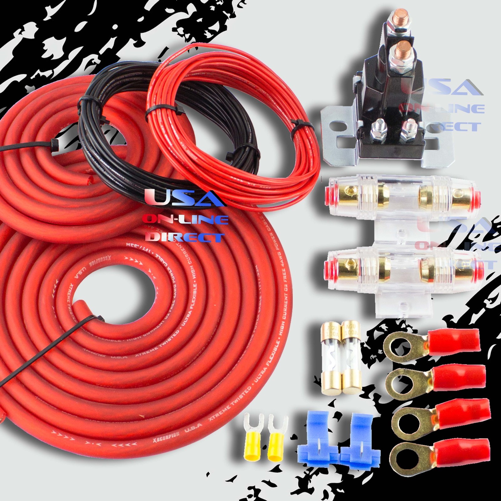 HEAVY DUTY DUAL / AUXILIARY BATTERY ISOLATOR W/ COPPER CABLES COMPLETE KIT FUSES