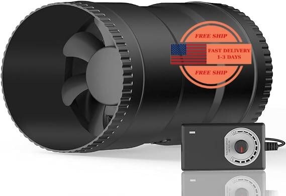 Ventilador de conducto de refuerzo en línea de 6 pulgadas con controlador.neuvo.