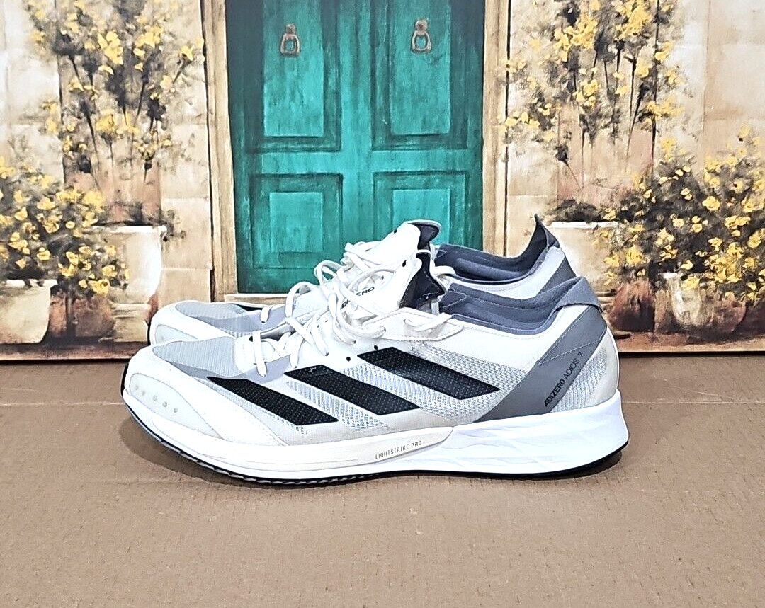 Adizero Adios 7 Lightstrike Pro Running Shoes Size 14 Black White Gray