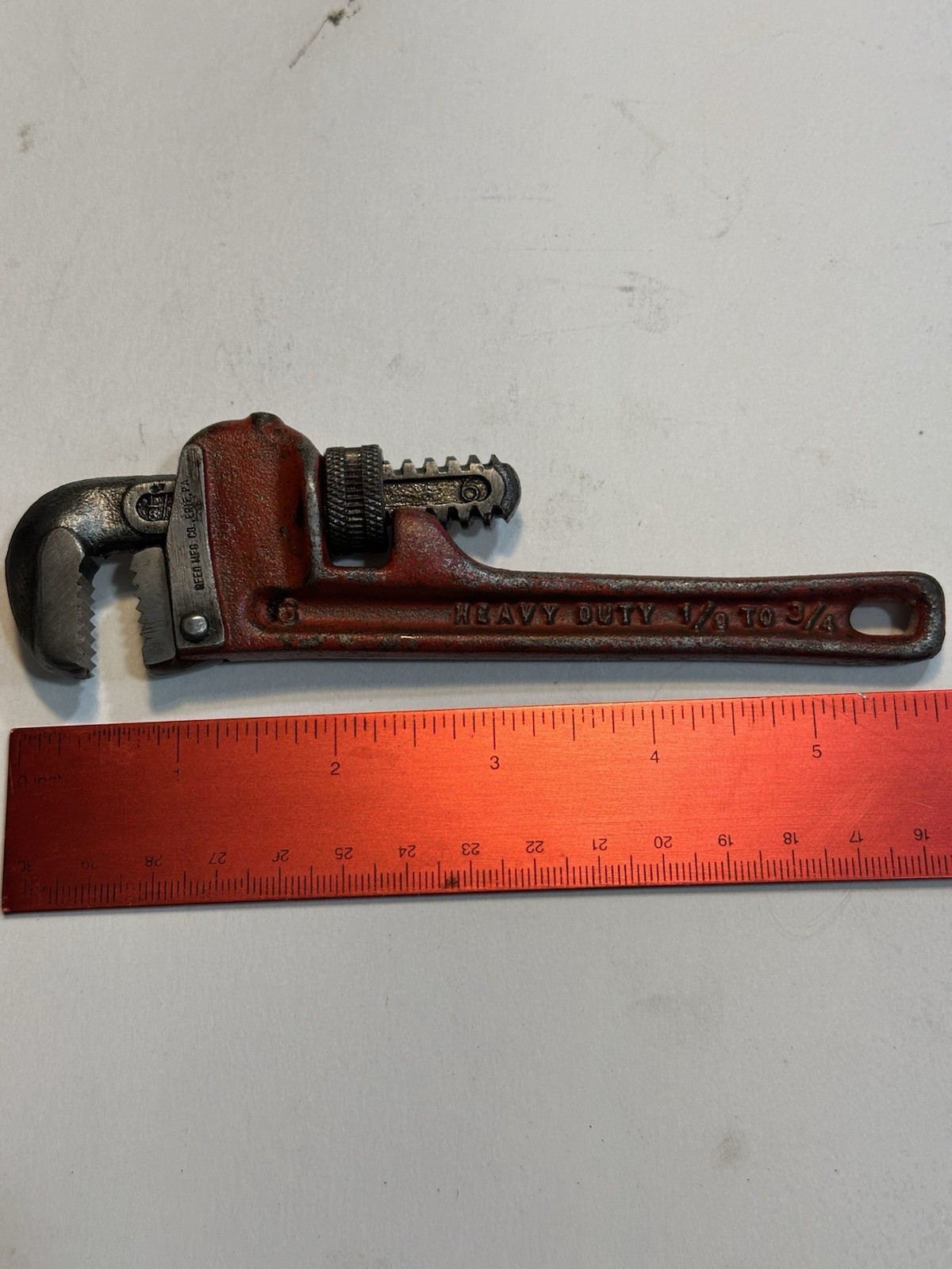 Vintage Reed 6” Heavy Duty Mini Pipe Wrench 1:8-3/4” Vintage Made In USA  *RARE*