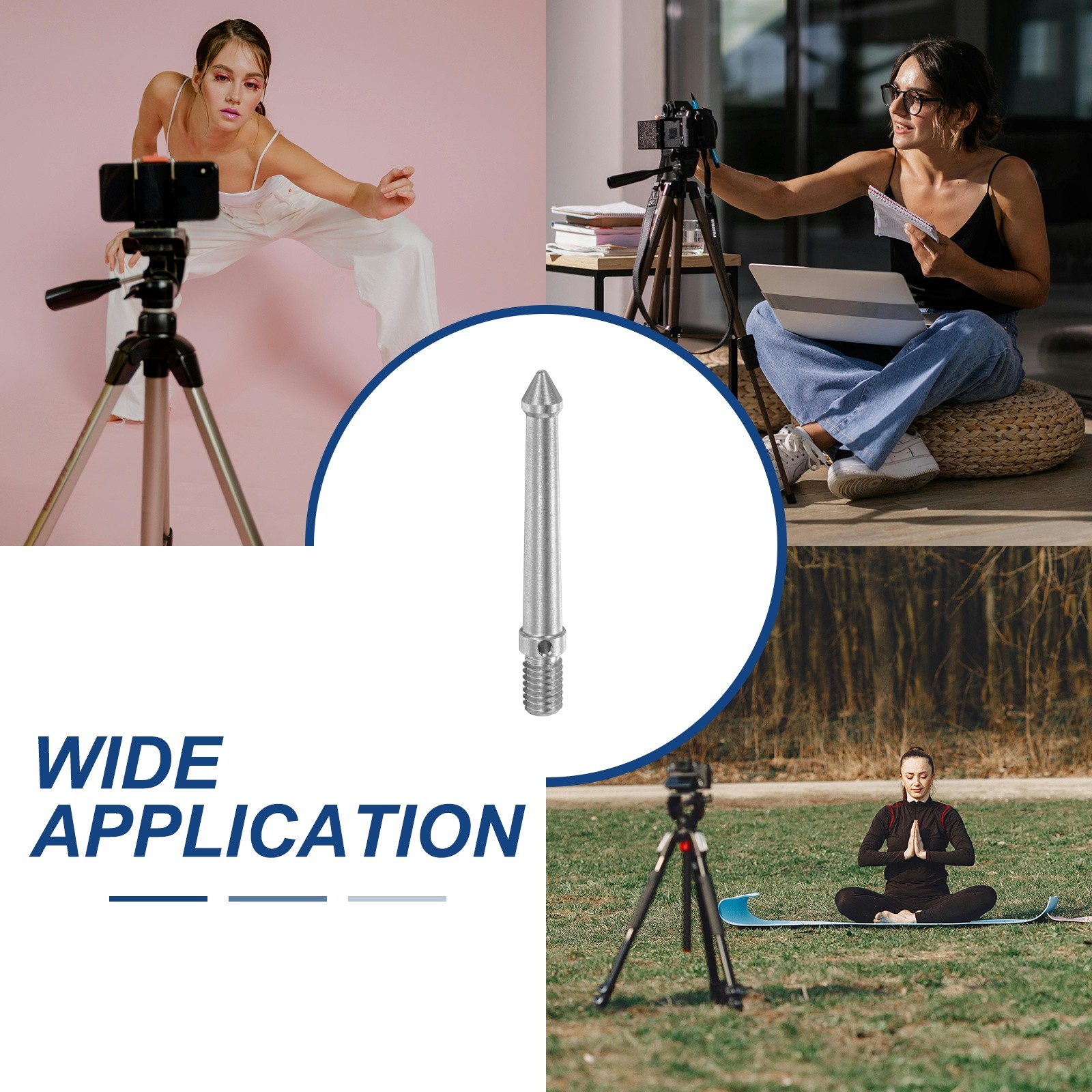 3/8" Thread Tripod Spike, 3.14"/80mm Camera Tripod Ground Spike - 3Pcs