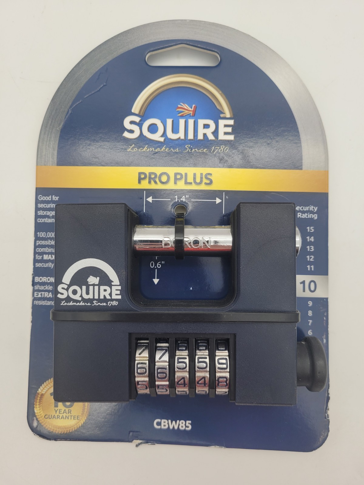 Squire CBW85 Recodable Combination Security Padlock Heavy Duty New Package