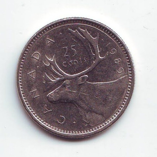 CANADA - 25 Cents - Elizabeth II 1989 - Nickel • 5.05 g • ⌀ 23.88 mm