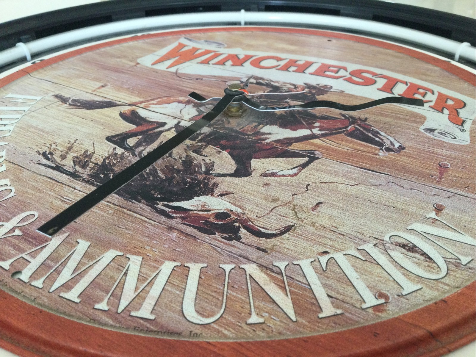 Winchester Forearms & Ammunition Wall Clock. 15” Around.