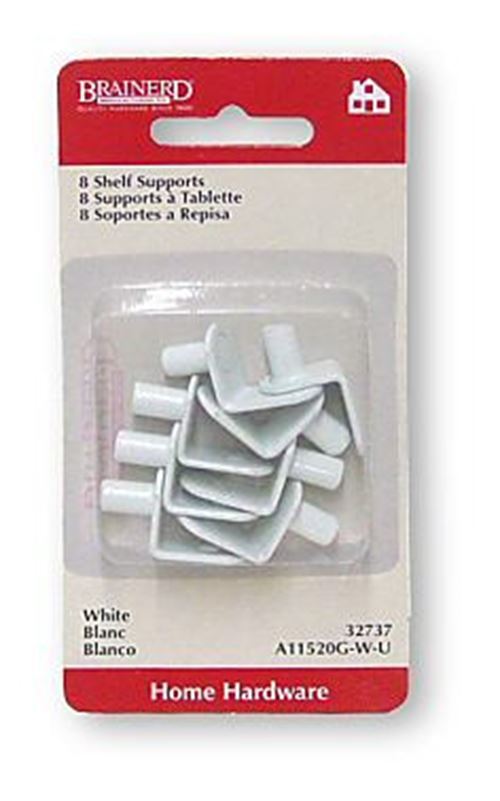 Shelf Supports - White - (8 Pack)
