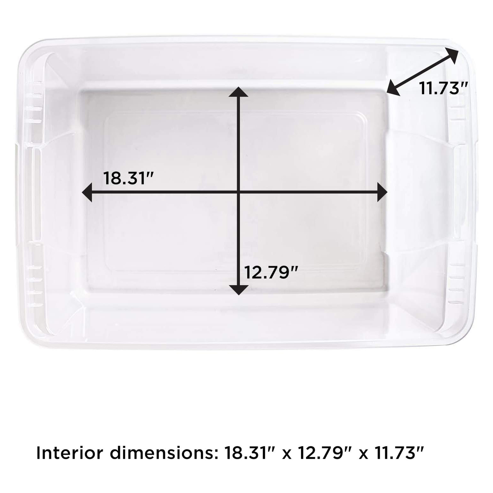 HOMZ 56qt Snaplock Clear Plastic Storage Container Bin with Secure Lid, 2 Pack