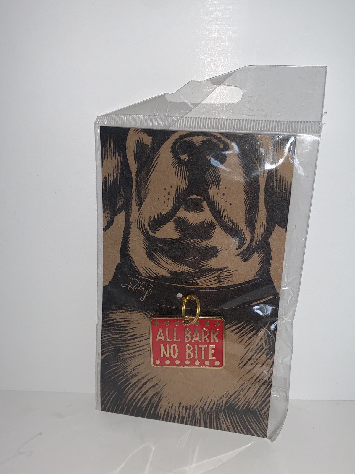 NEW Dog Collar Charm ALL BARK NO BITE Doggie Couture PRIMITIVES BY KATHY