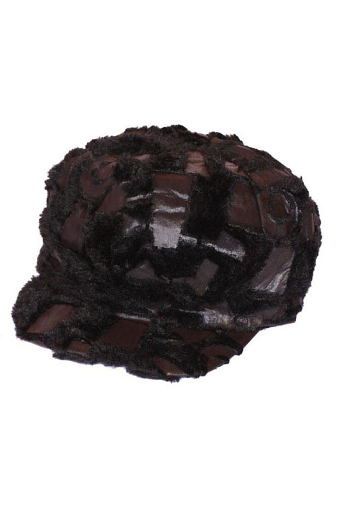Womens Winter Faux Fur Newsboy Cap