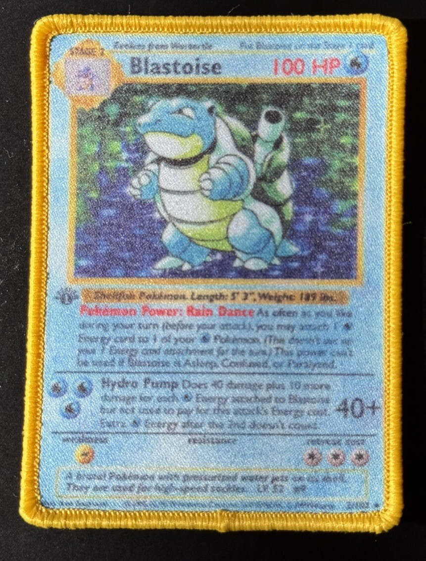BLASTOISE 1st EDITION PATCH- 2.5” X 3.5”