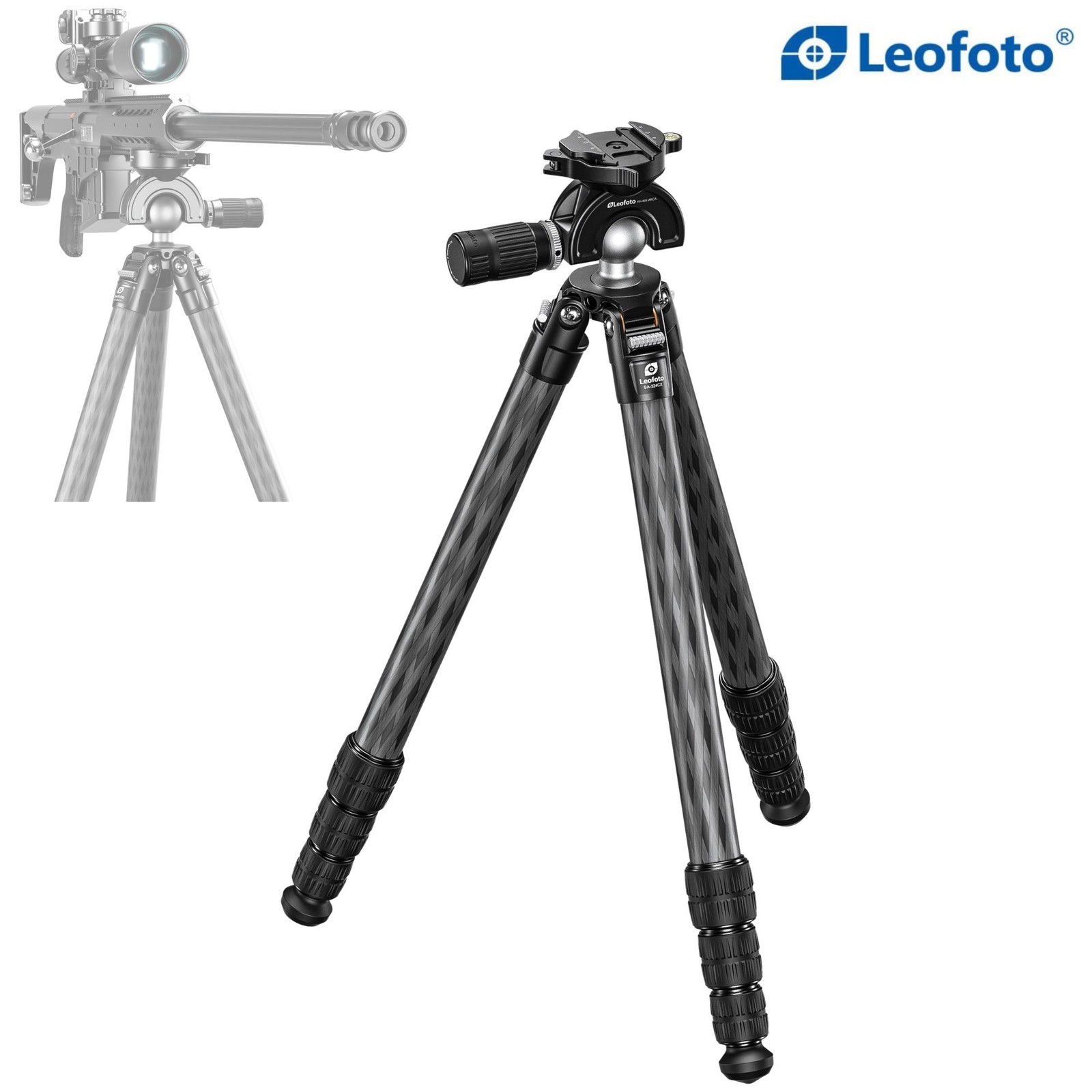 Leofoto SA-324CX+MH-40X Arca Clamp Outdoors Tripod with Dynamic Ball Head Set
