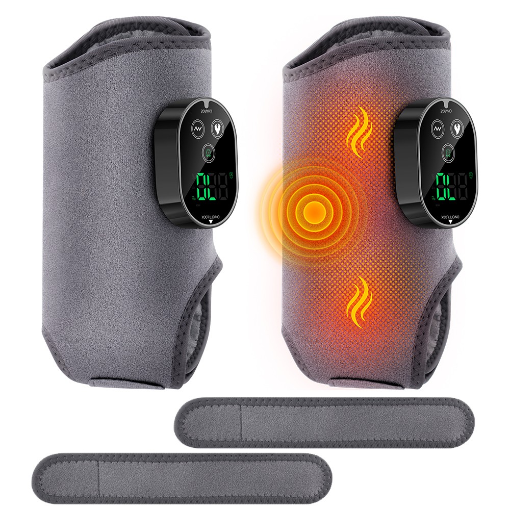 2x Red Light Therapy Ankle Massager Pain Relief 6Heating 3 Vibration Modes/Timer