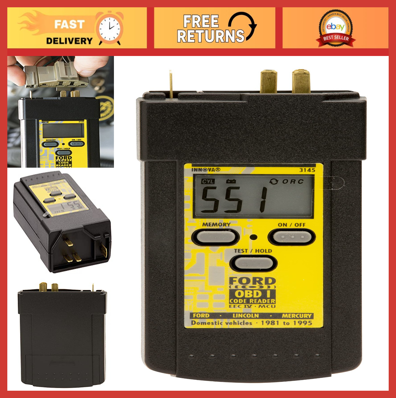 Ford OBD1 Code Reader Digital Scanner Tool for Pre-1996 Vehicles