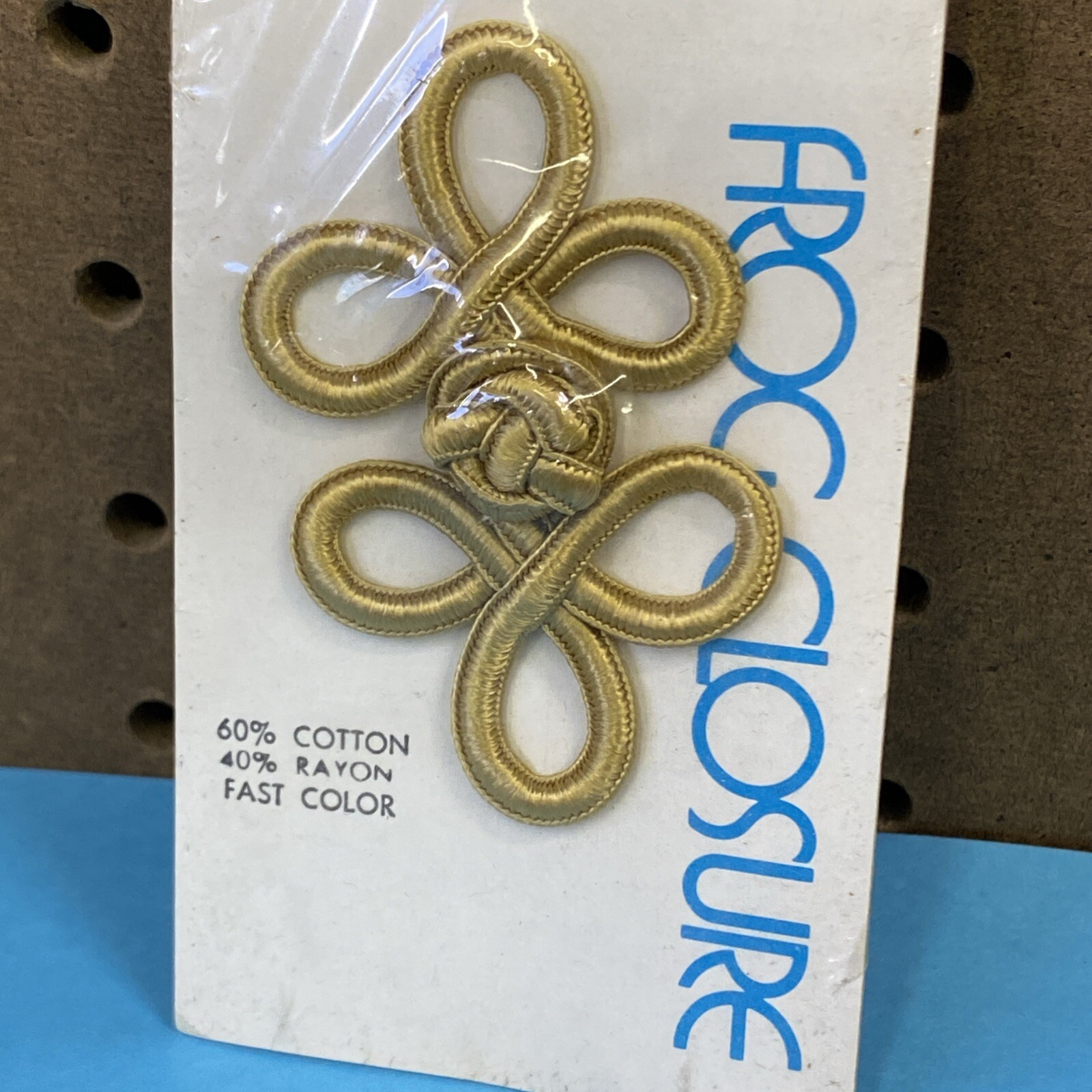 GOLD Braid Frog Closure -2" x 17/8" Wrights Rayon