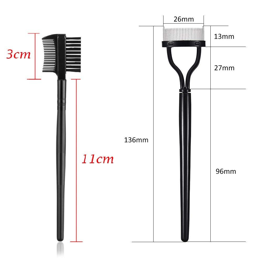 ROWAG 3pcs Eyelash Curlers Eyebrow Brush Comb Spoolie Set
