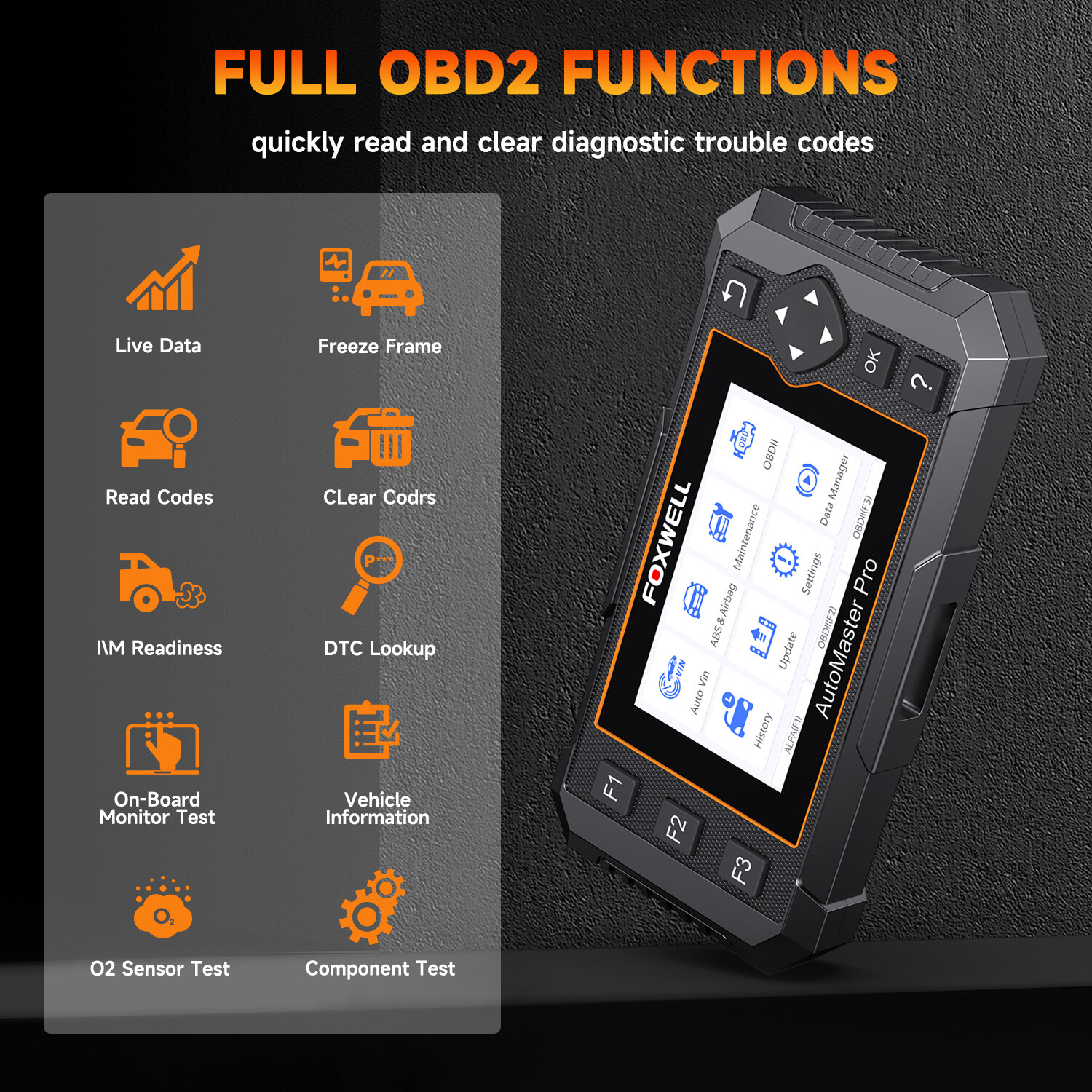 Foxwell NT650 Pro Car OBD2 ABS SRS Scanner Bidirectional Diagnostic Tool TPMS